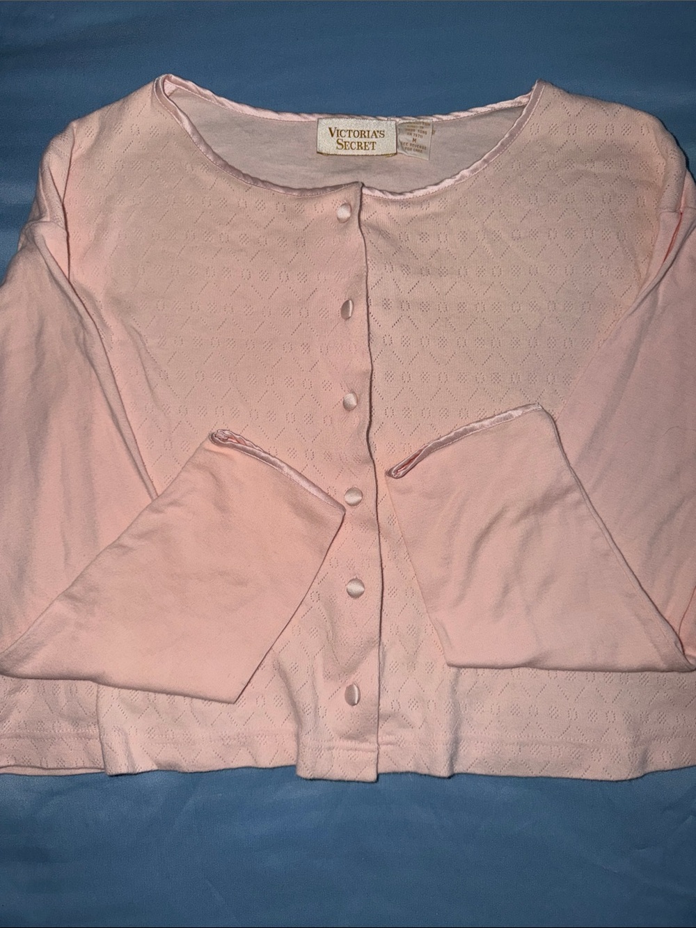 Victoria's Secret Pale Pink Button-Front Knit Cardigan Pajama Top